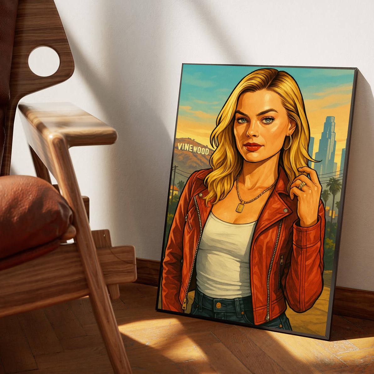 Margot Robbie Pop Art poster sfeerbeeld 1