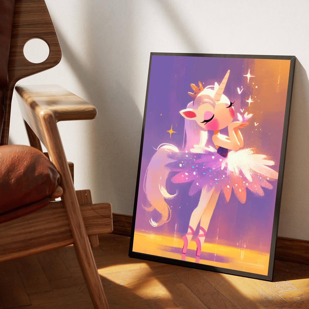 Ballerina Unicorn dans un intérieur