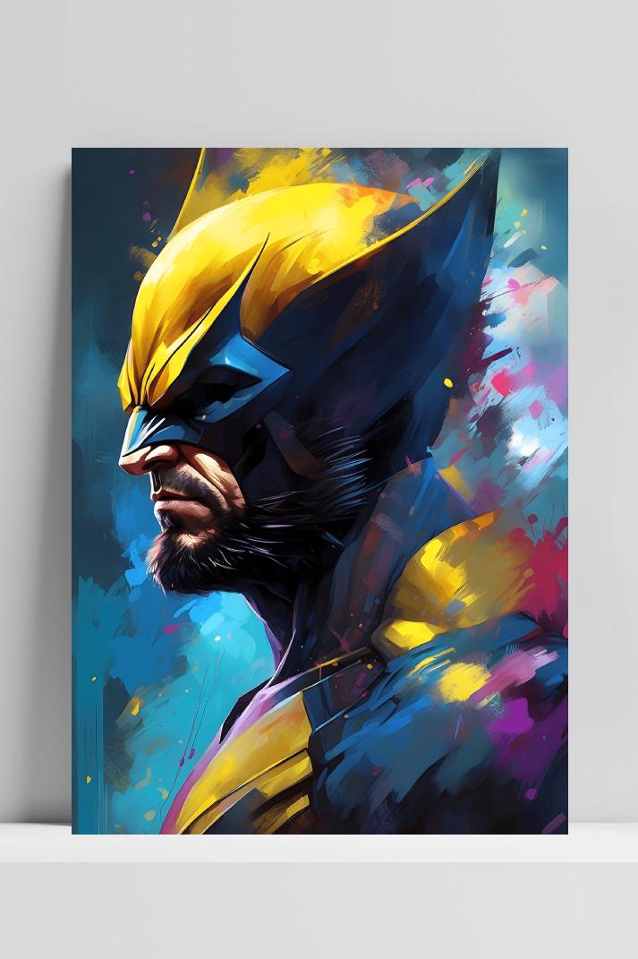 Wolverine Abstract op 3mm aluminium dibond