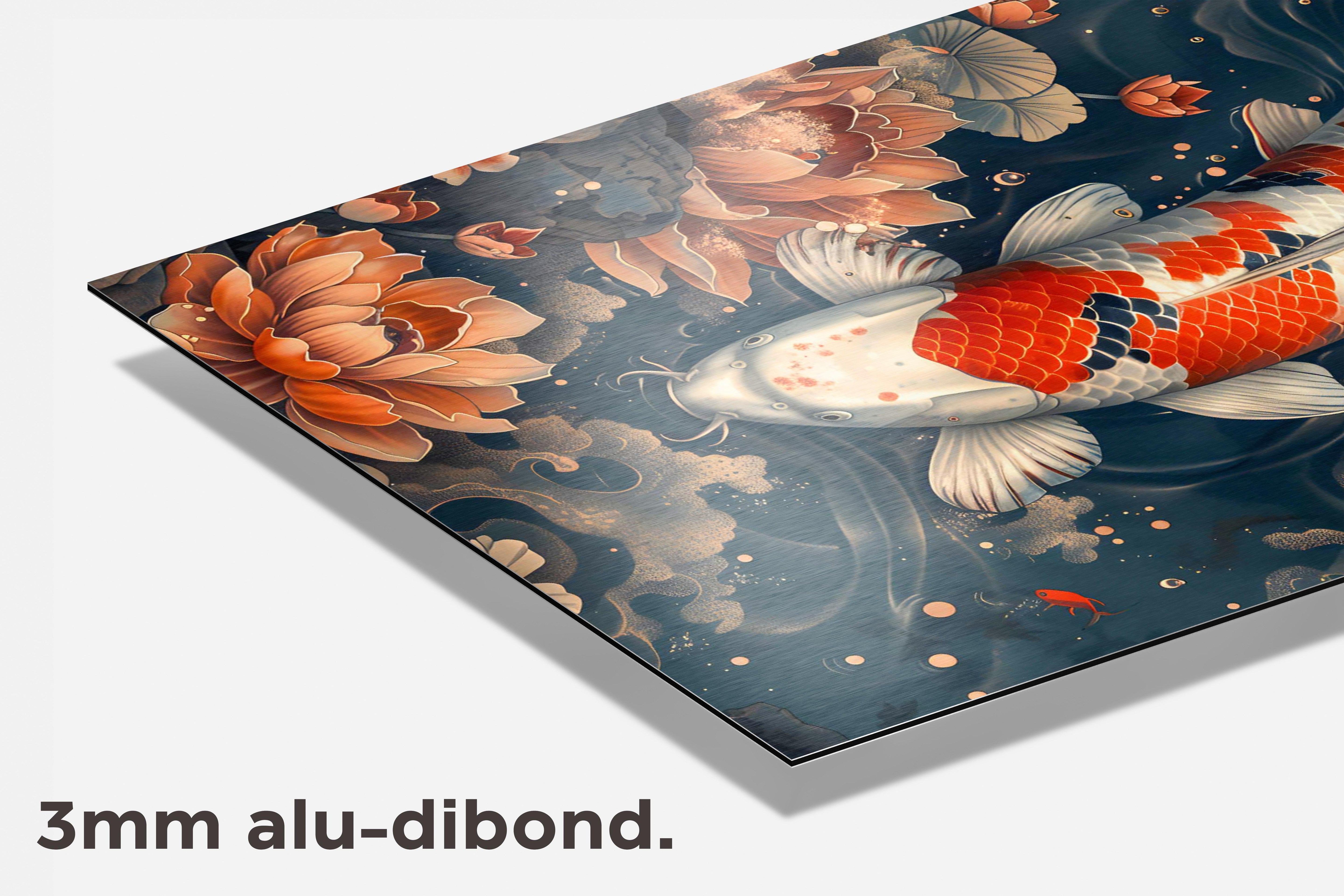 Koi Lotus dibond detail