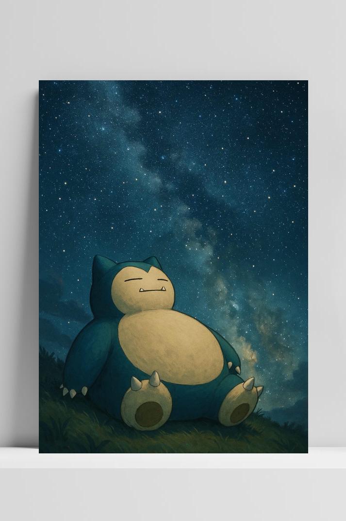 Snorlax Pokemon op 3mm aluminium dibond