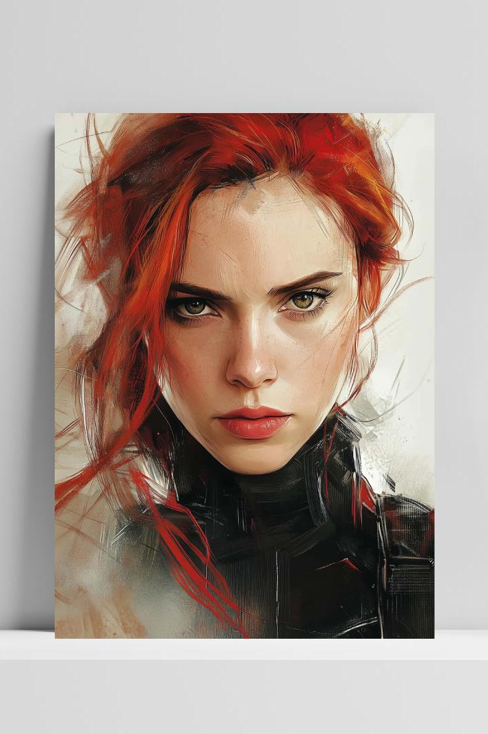 Black Widow Marvel op 3mm aluminium dibond