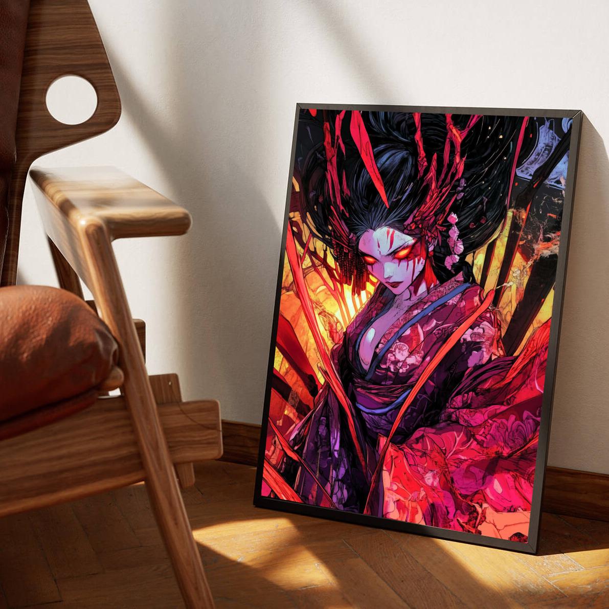 Geisha Witch dans un intérieur