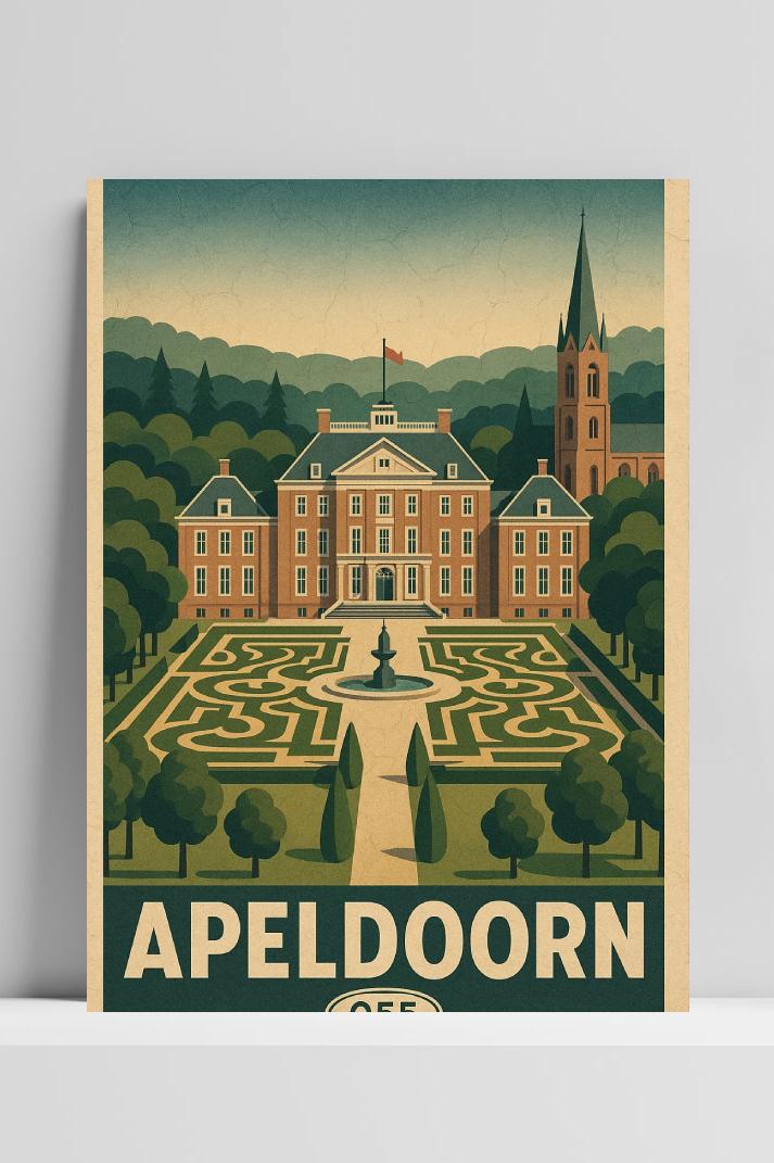 Apeldoorn Netherlands Vintage Text op 3mm aluminium dibond