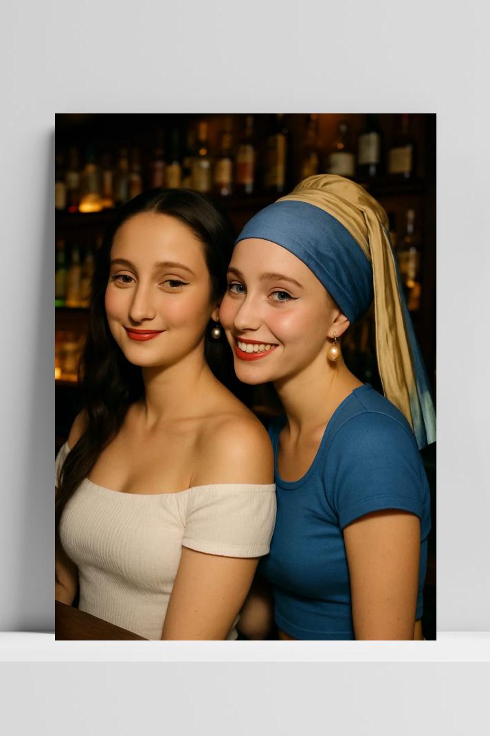 Cosplay Mona Lisa Girl Pearl Earring op 3mm aluminium dibond