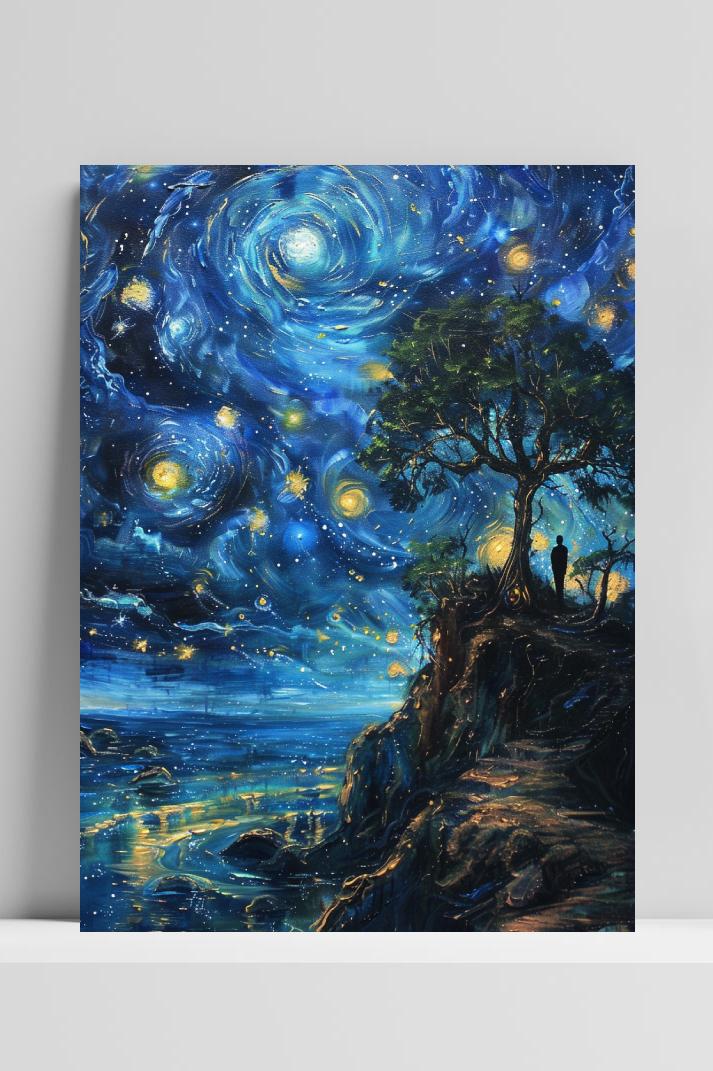 Starry Night op 3mm aluminium dibond