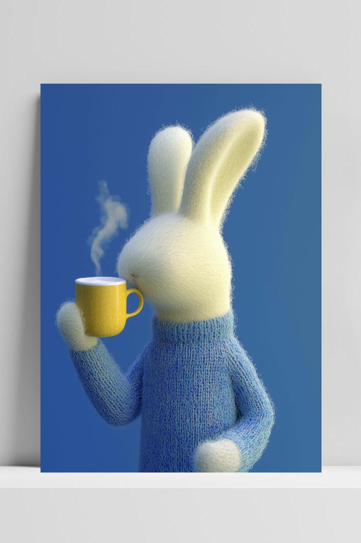 Rabbit Coffee op 3mm aluminium dibond
