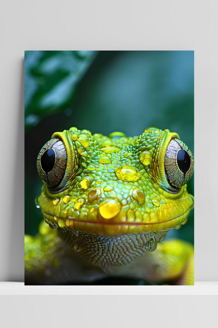 Kikker Close-Up op 3mm aluminium dibond