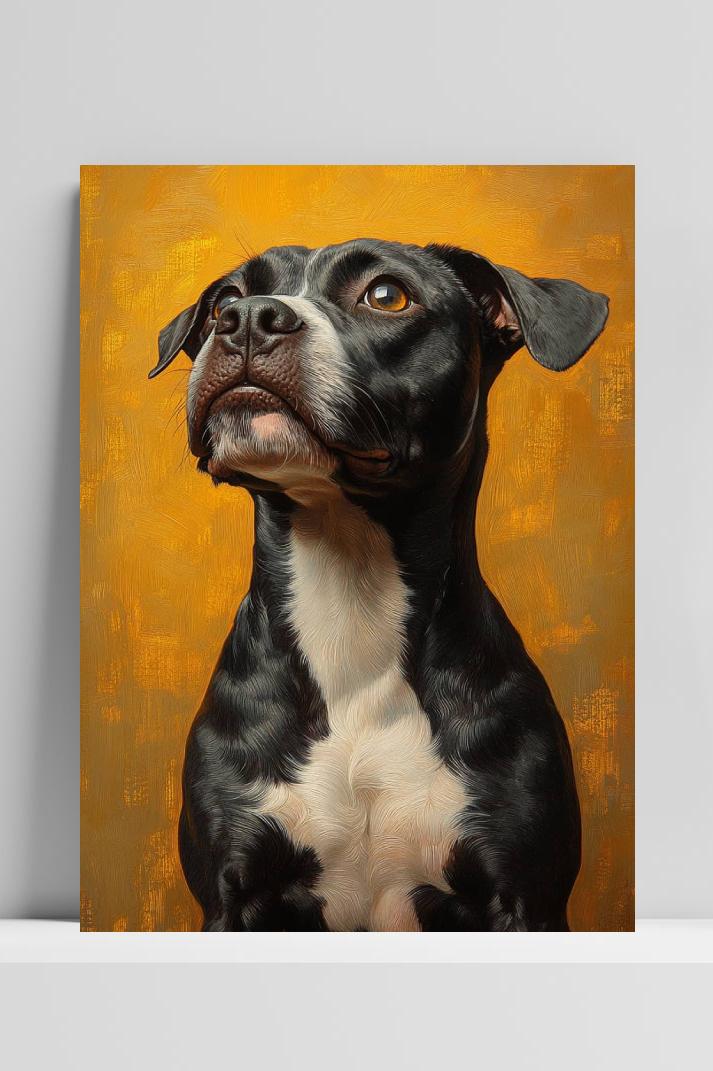 Hond op 3mm aluminium dibond