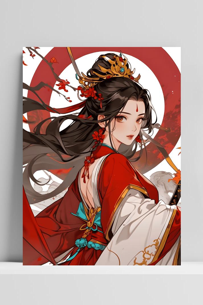 Anime Koningin op 3mm aluminium dibond