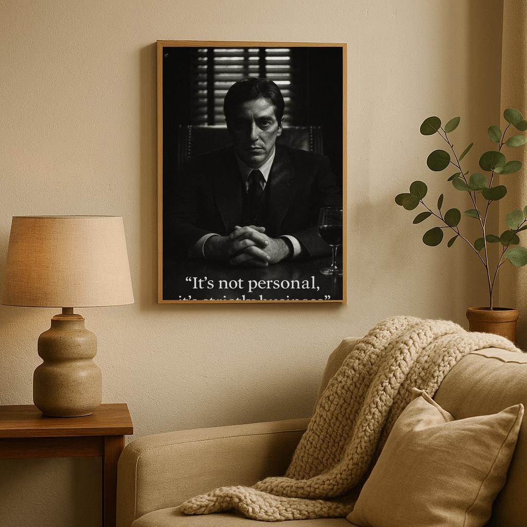Al Pacino It's not Personal Text B&W The Godfather poster sfeerbeeld 2
