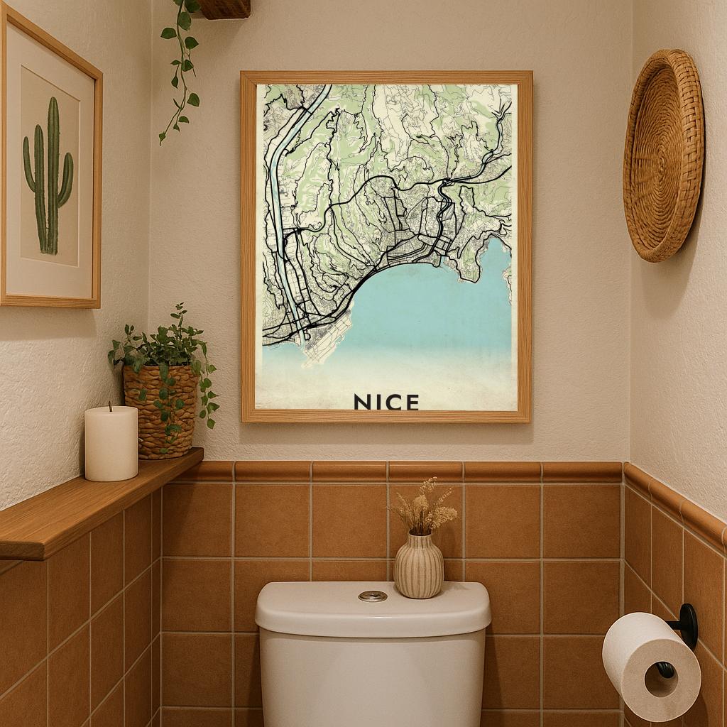 Nice Map France Vintage poster sfeerbeeld 3