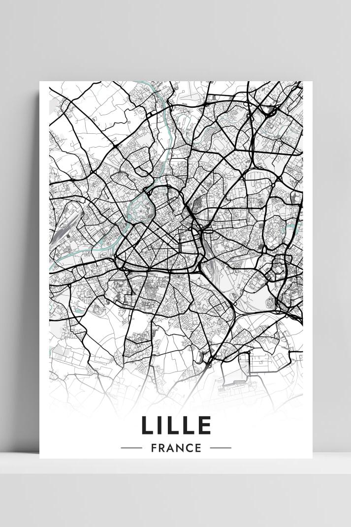 Lille Kaart Frankrijk op 3mm aluminium dibond