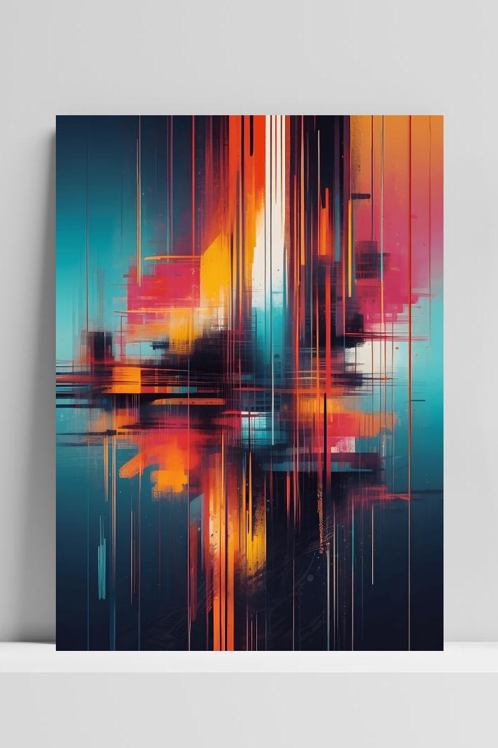 Kleurvolle Lijnen op 3mm aluminium dibond