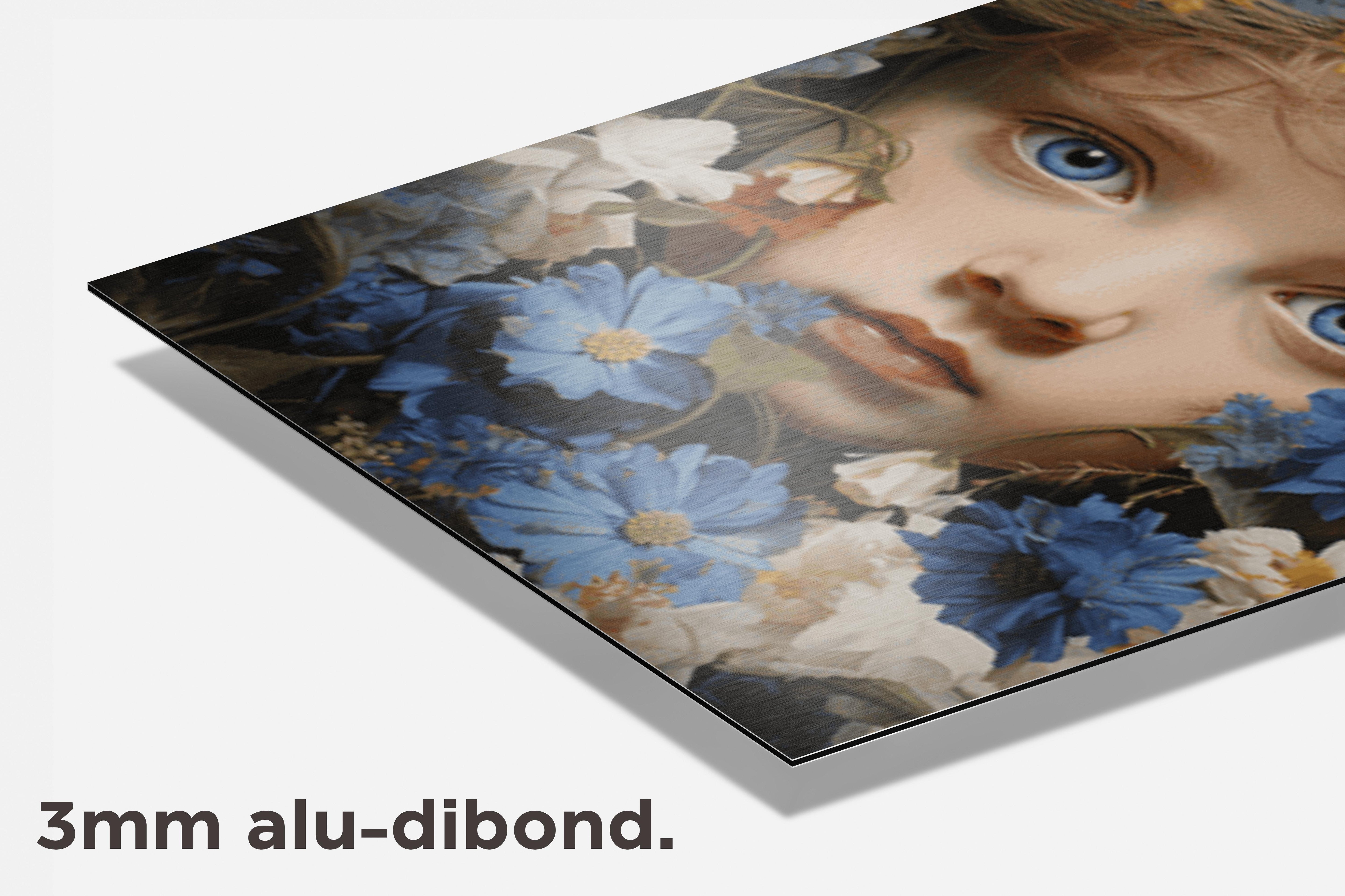 Engel Blauwe Ogen dibond detail