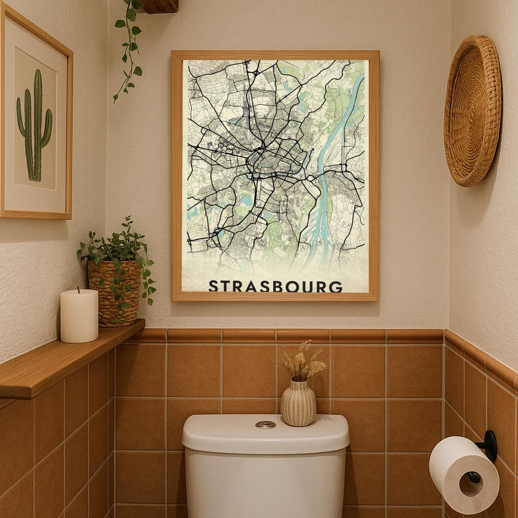 Strasbourg Map France Vintage poster sfeerbeeld 3