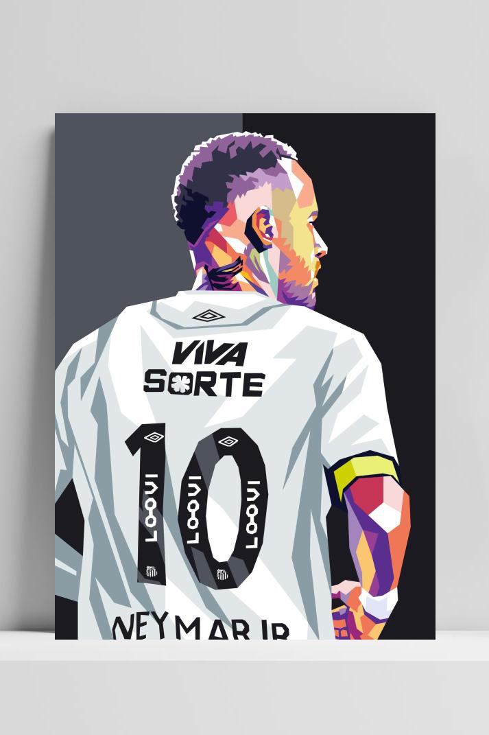 Neymar Jr. op 3mm aluminium dibond