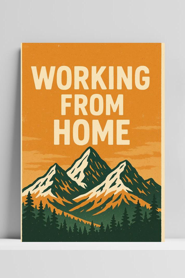 Working From Home Text op 3mm aluminium dibond
