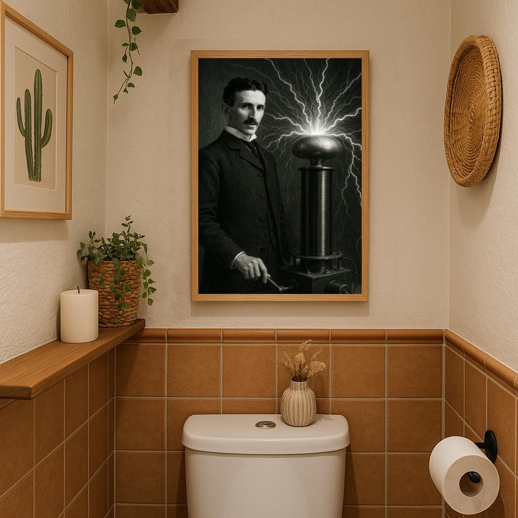 Nikola Tesla Electricity B&W poster sfeerbeeld 3