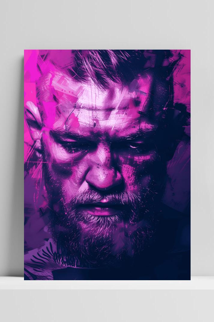 Conor Mcgregor Paars op 3mm aluminium dibond