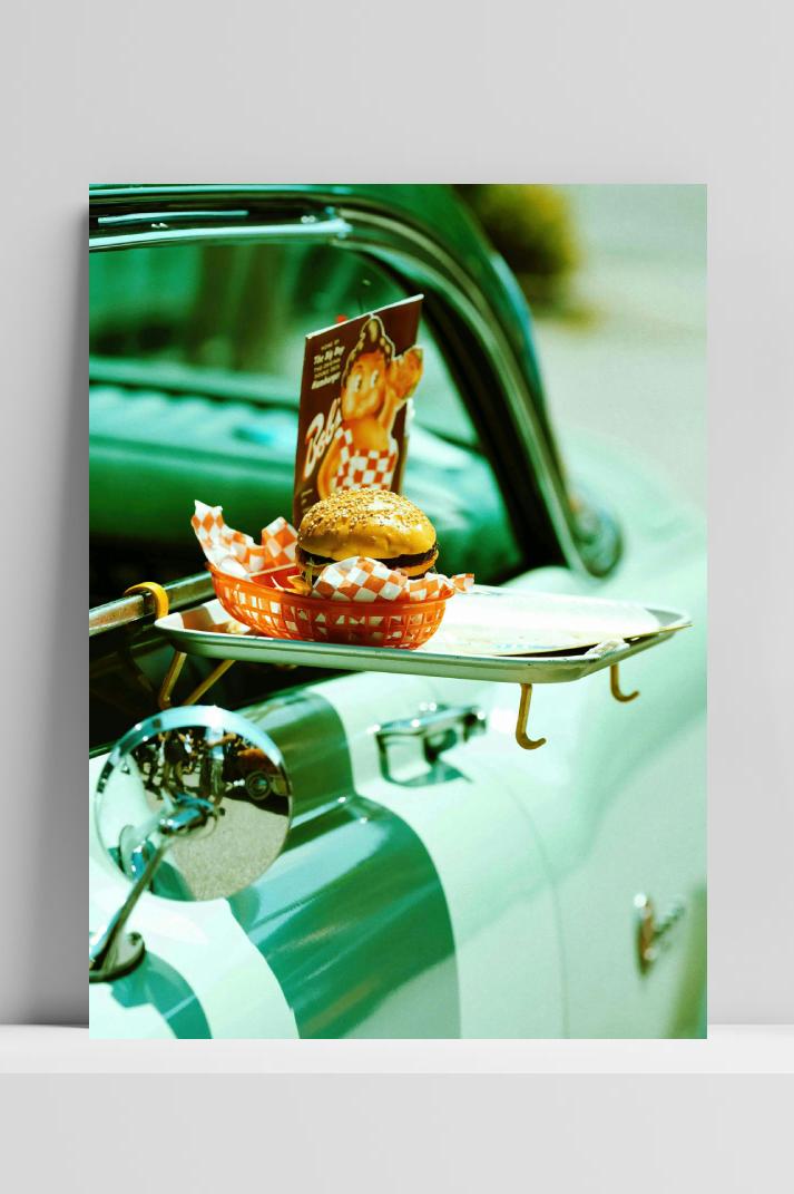 Fastfood op 3mm aluminium dibond