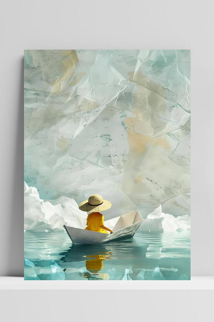 Origami Zee op 3mm aluminium dibond
