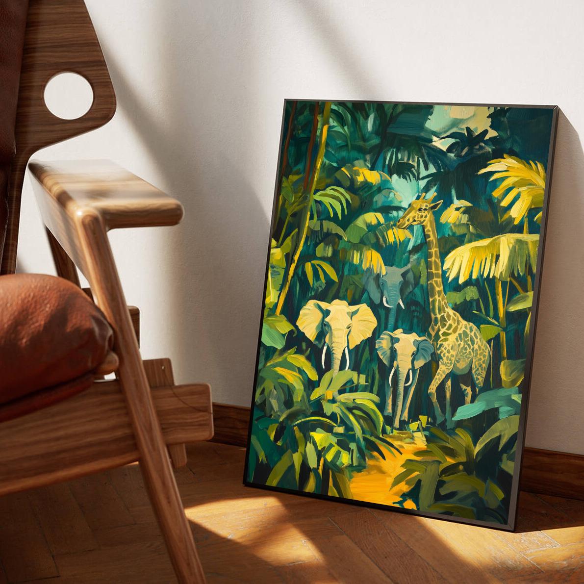 Jungle Safari Aquarel poster sfeerbeeld 1