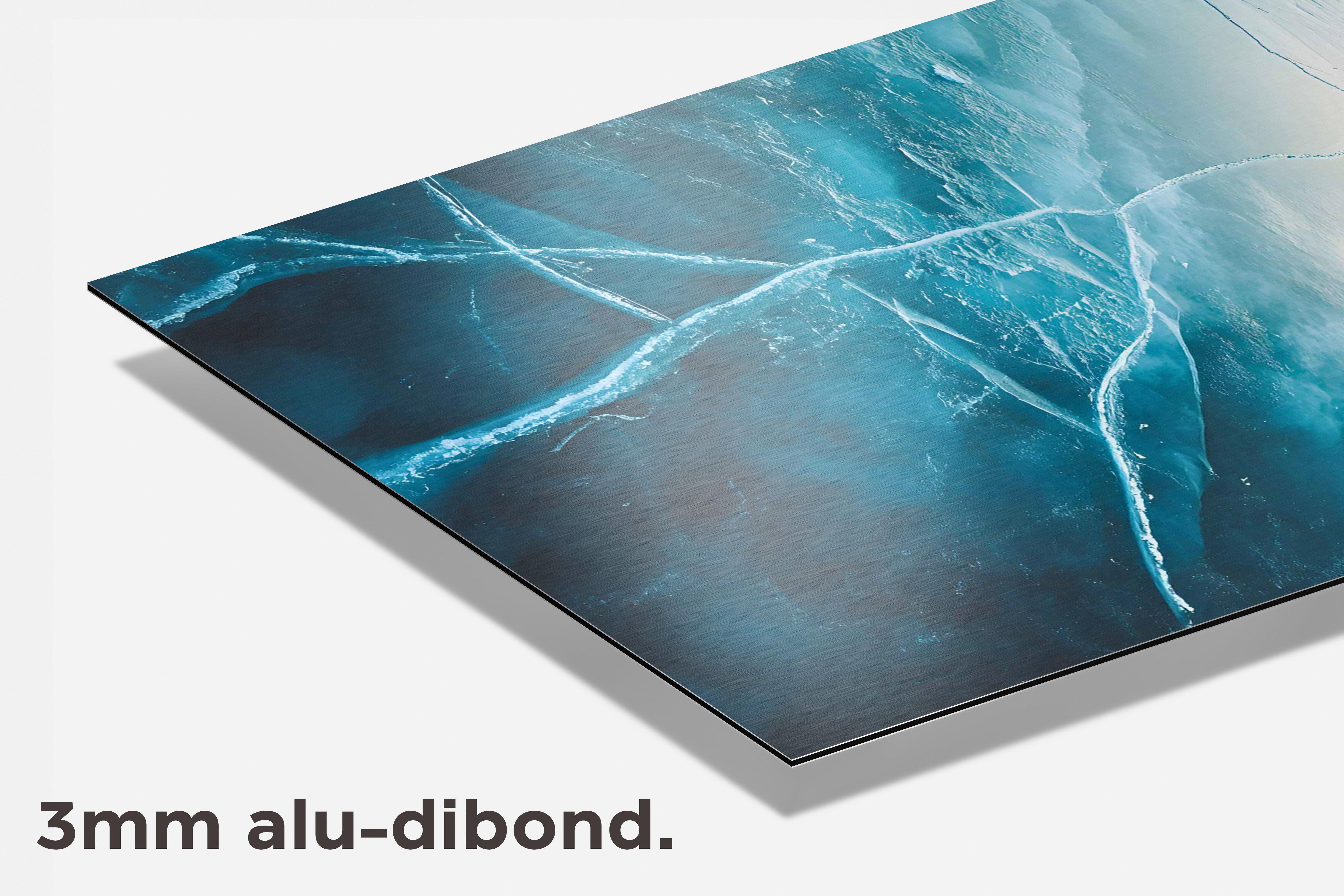 Man Gebarsten IJs dibond detail