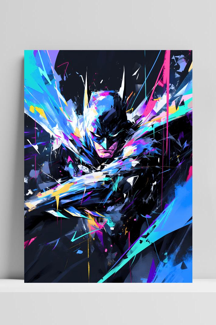 Blauwe Batman op 3mm aluminium dibond