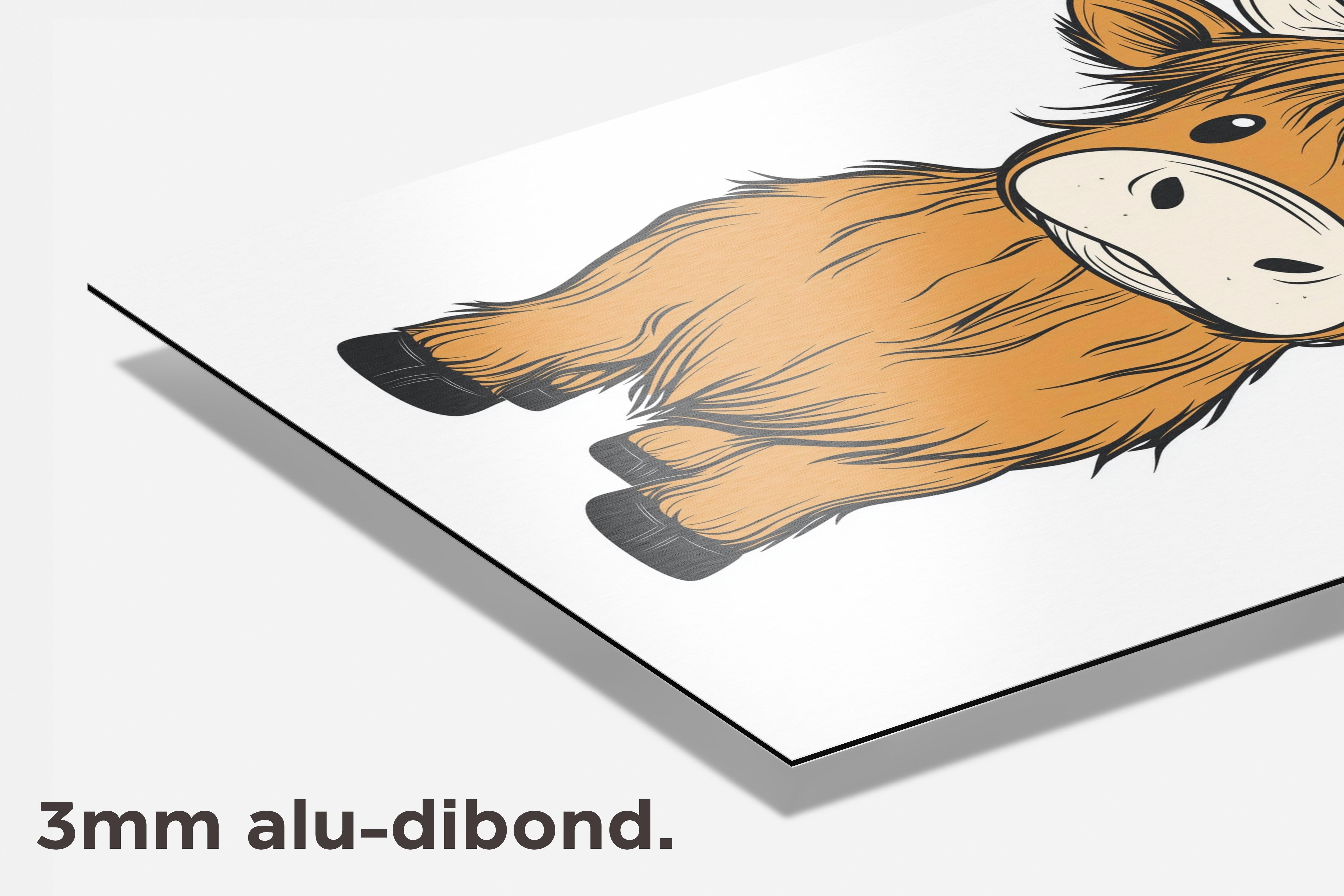 Schattige Koe dibond detail