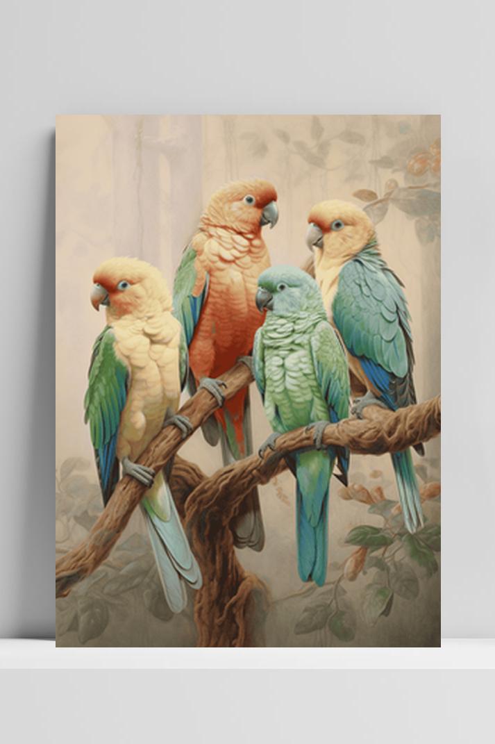 Papegaai op 3mm aluminium dibond