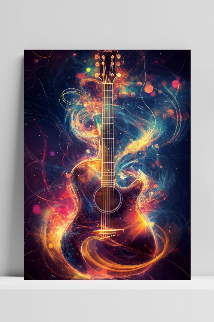 Akoestisch Gitaar op 3mm aluminium dibond