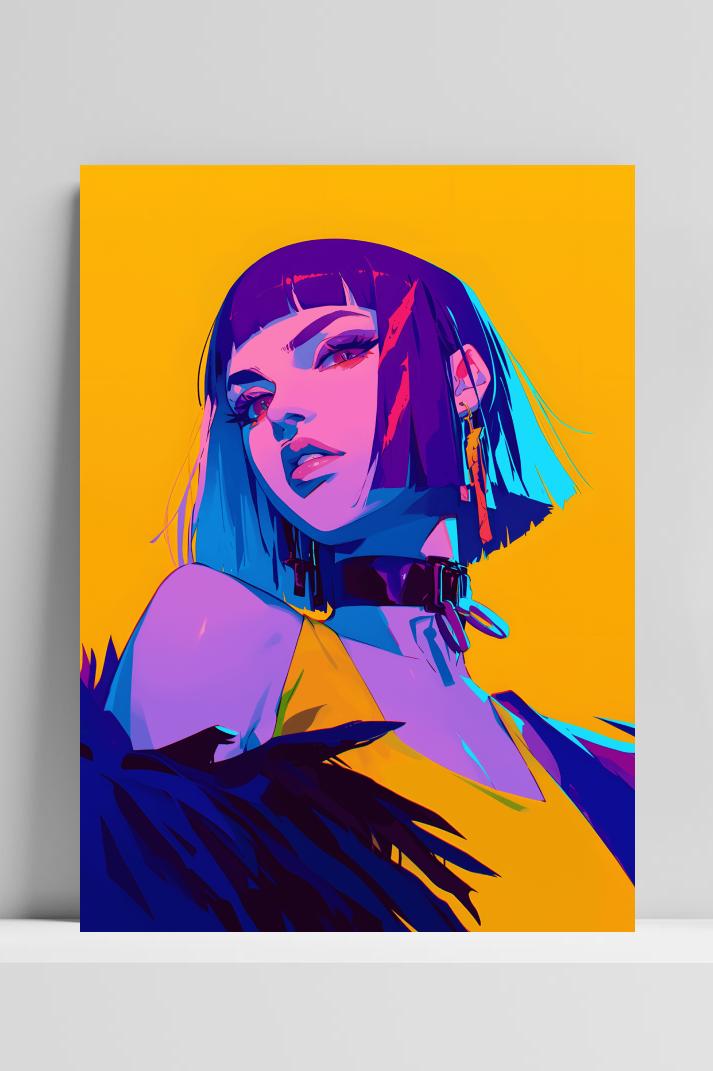 Punkmeisje op 3mm aluminium dibond