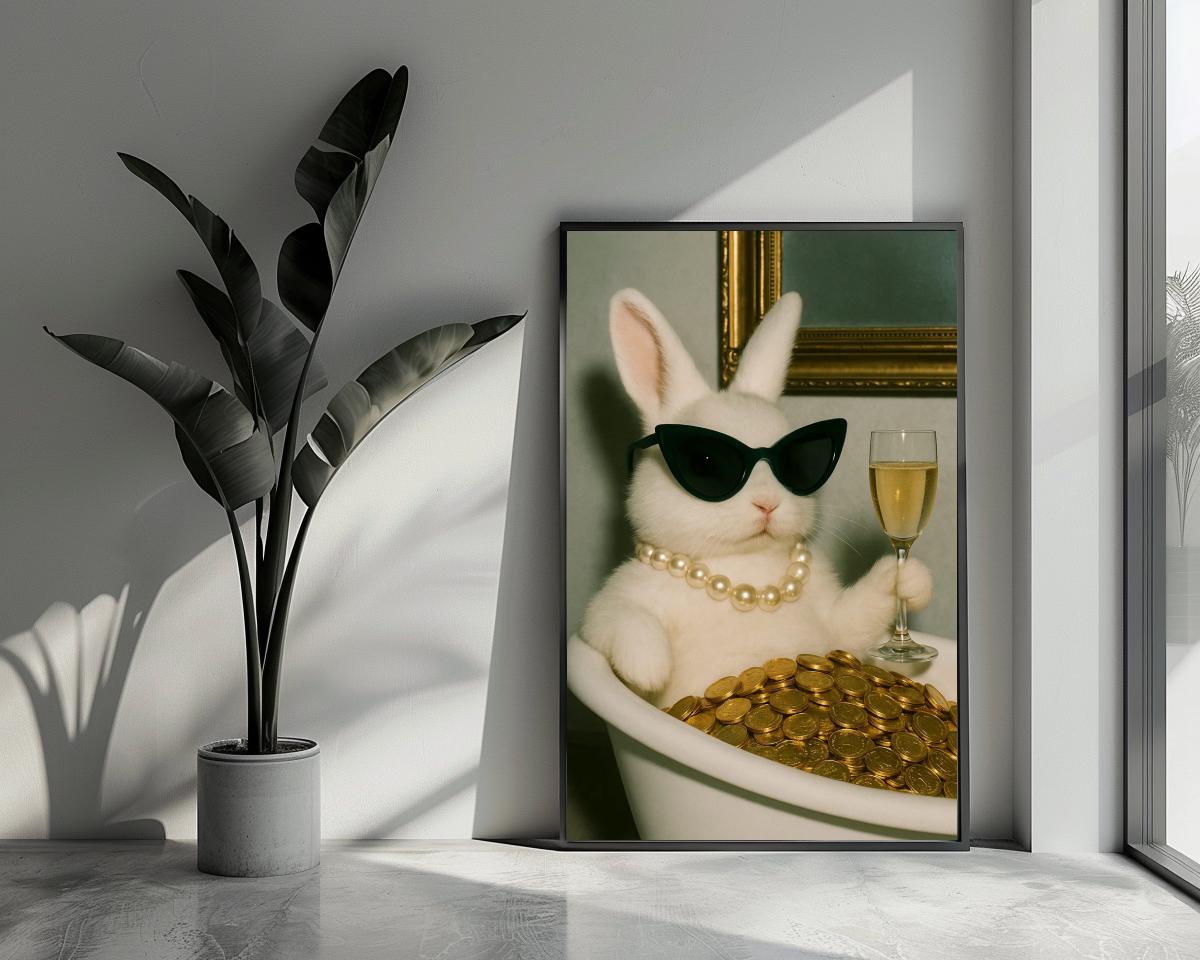 Rabbit Champagne Gold poster van 25 Artstreet