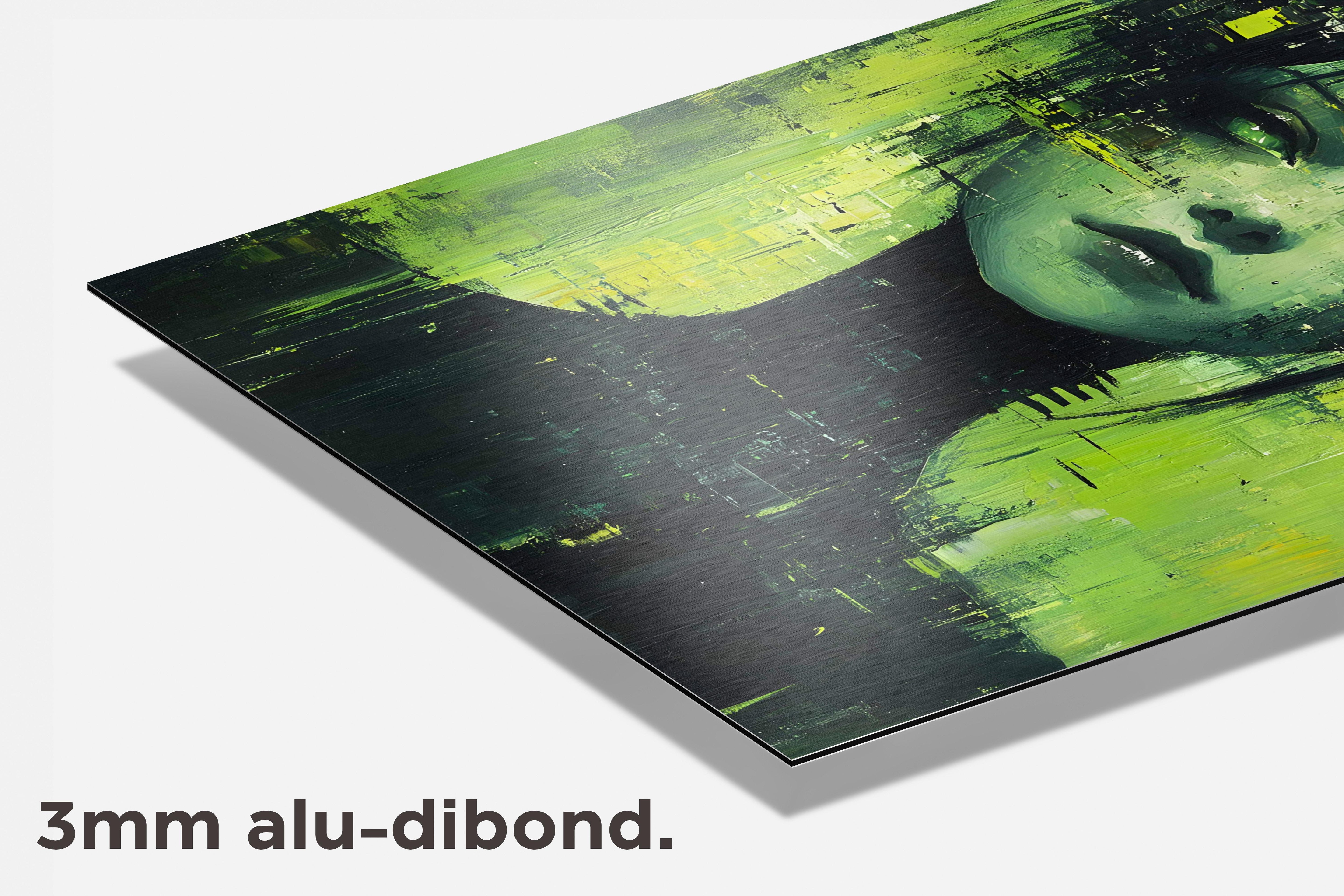 Groen Vrouw dibond detail