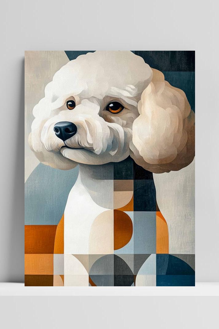 Bichon Frisé op 3mm aluminium dibond