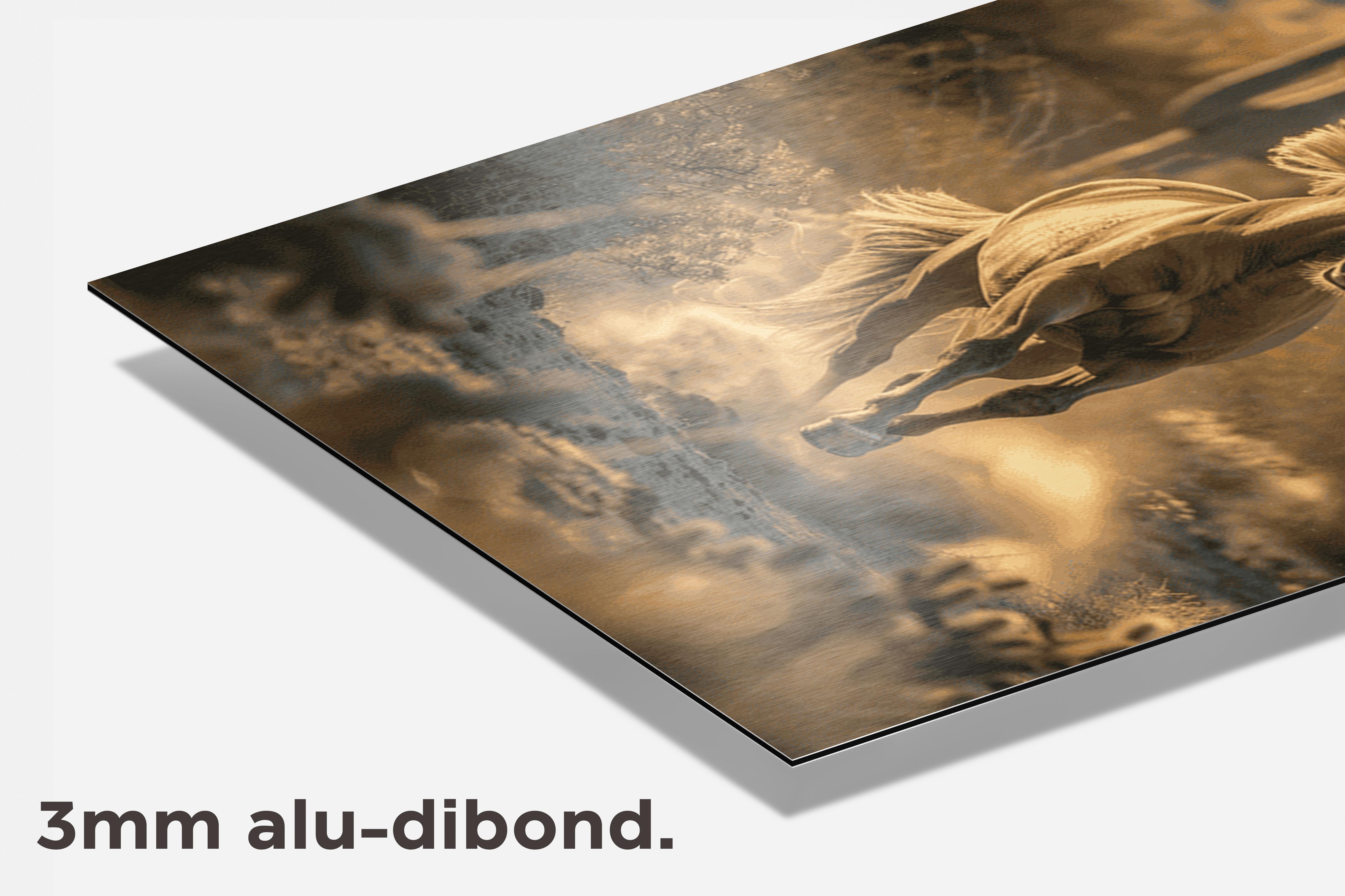 Bruin Paard dibond detail
