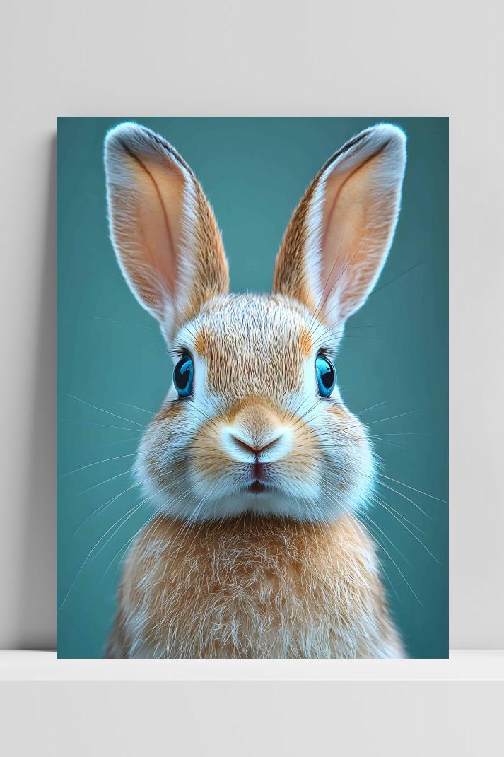 Schattig Konijn op 3mm aluminium dibond
