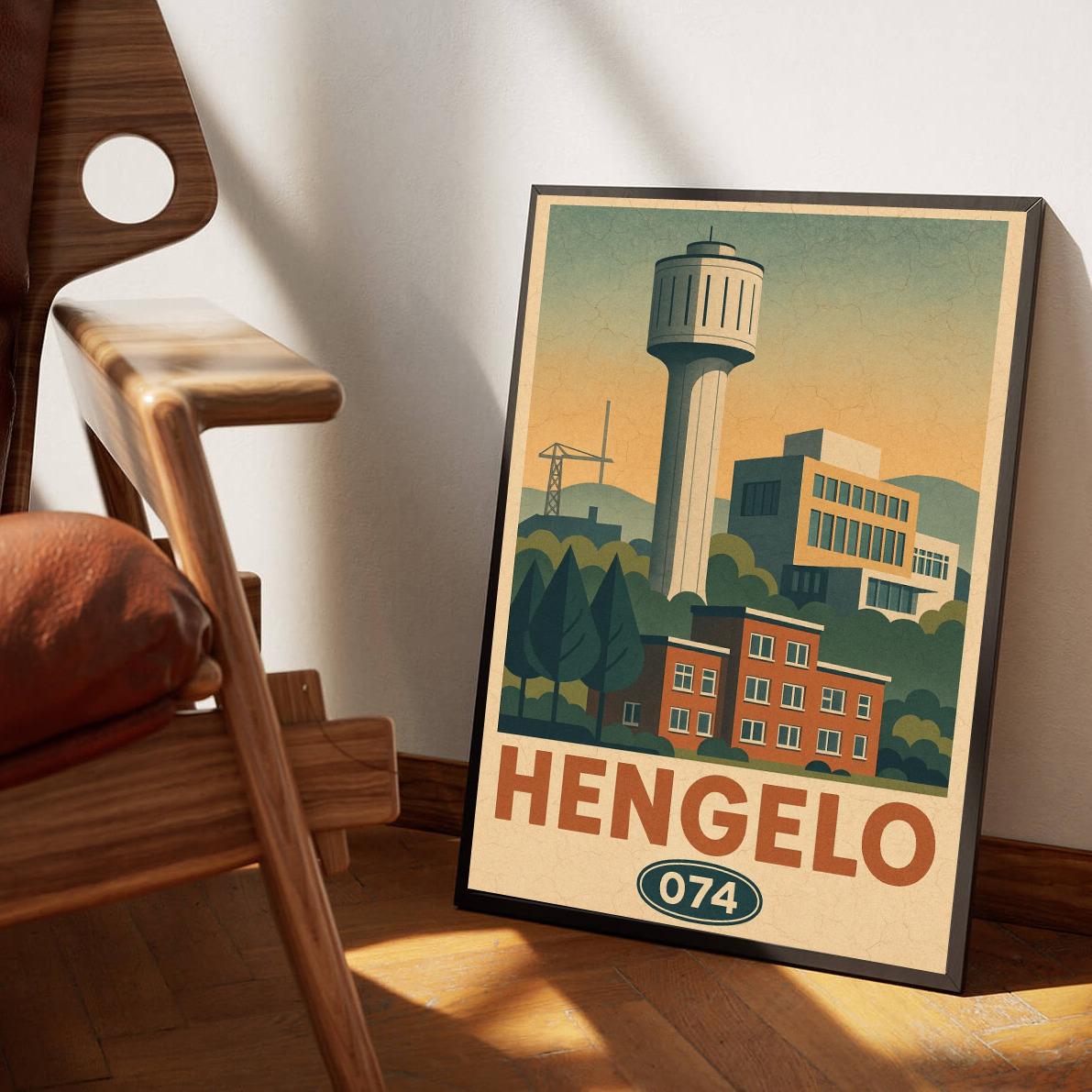 Hengelo Text Vintage poster sfeerbeeld 3