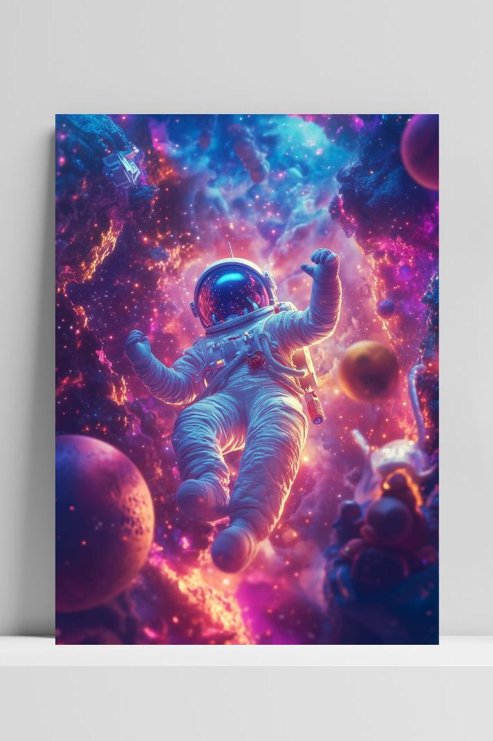 Astronaut Sci-fi op 3mm aluminium dibond