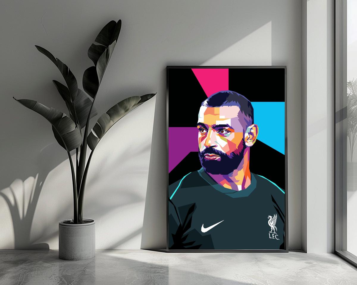 Mohamed Salah Black poster van 25 Artstreet