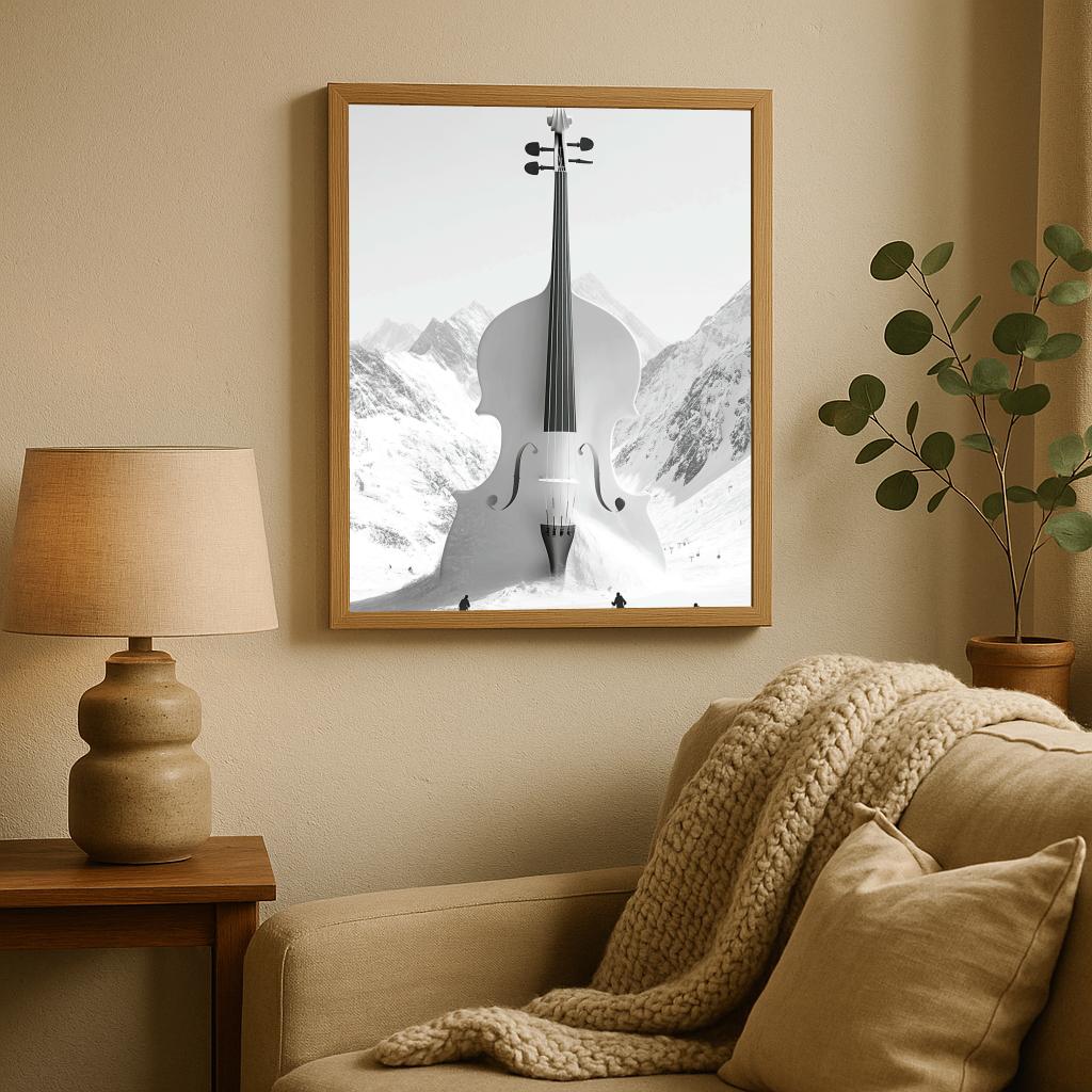 Cello Mountain B&W poster sfeerbeeld 1
