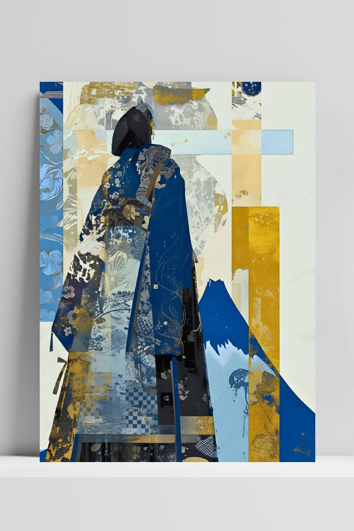 Abstracte Kimono op 3mm aluminium dibond
