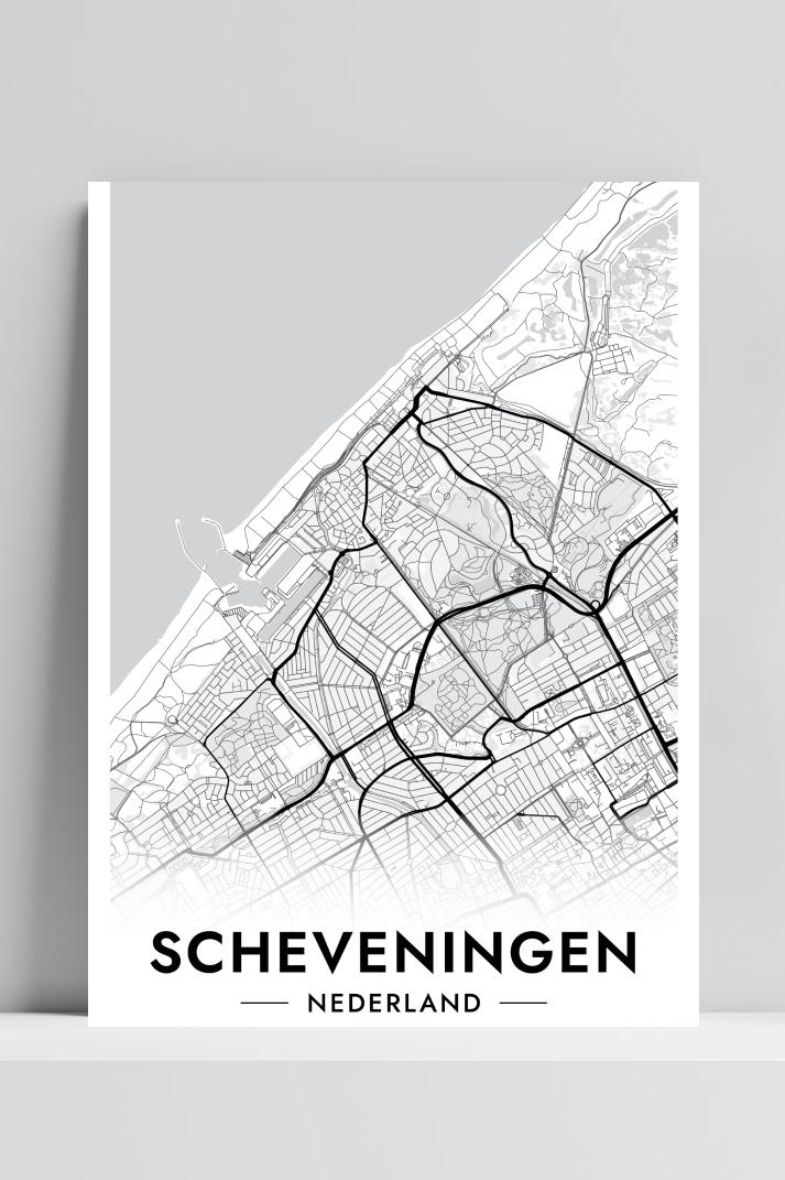 Scheveningen Map op 3mm aluminium dibond