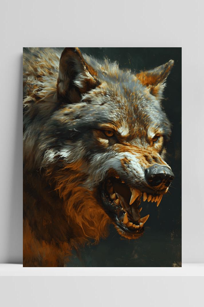 Boze Wolf op 3mm aluminium dibond