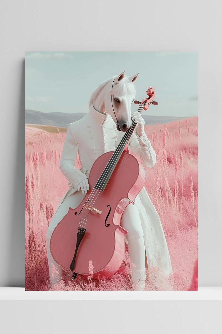 Horse Cello op 3mm aluminium dibond
