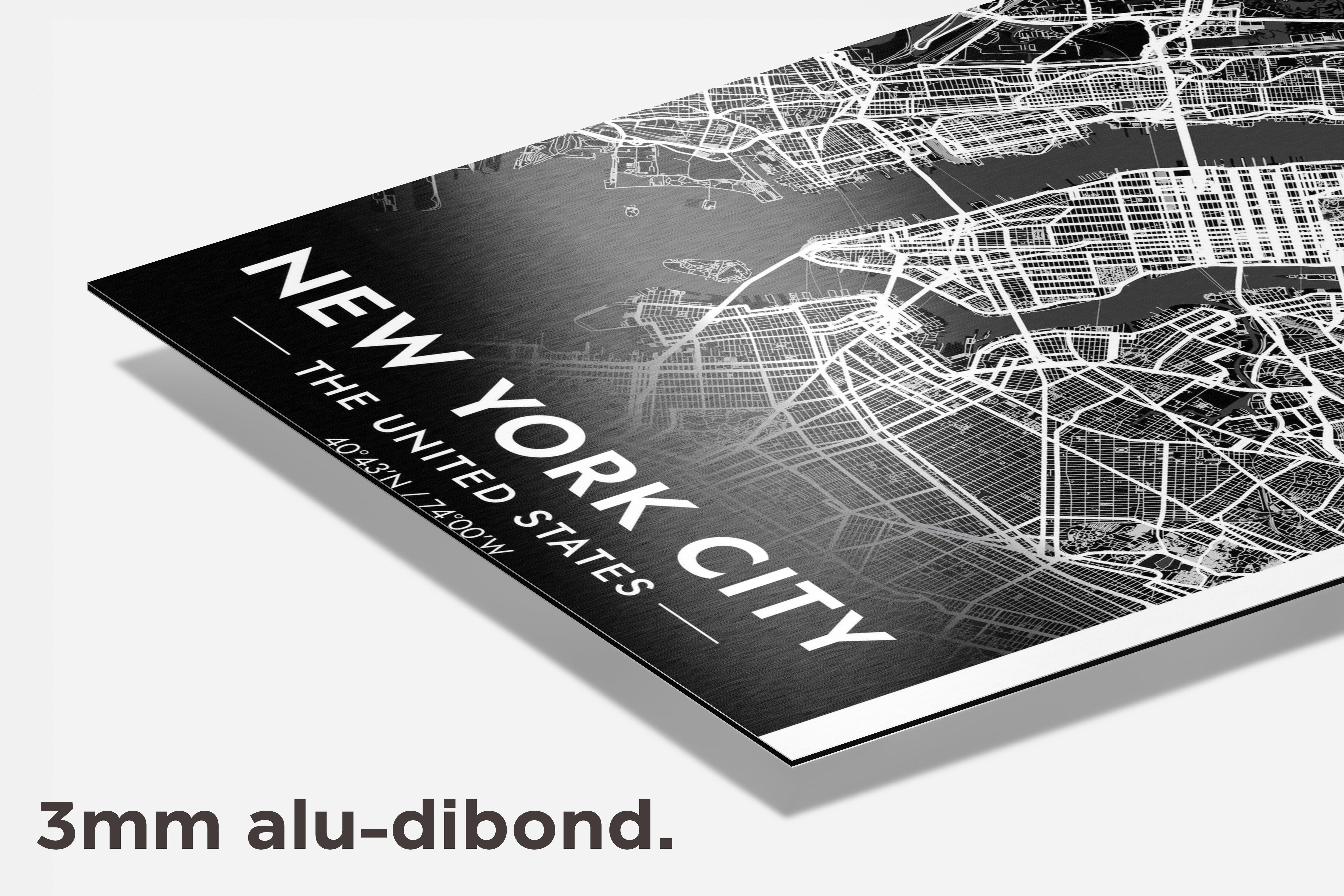 New York Map dibond detail