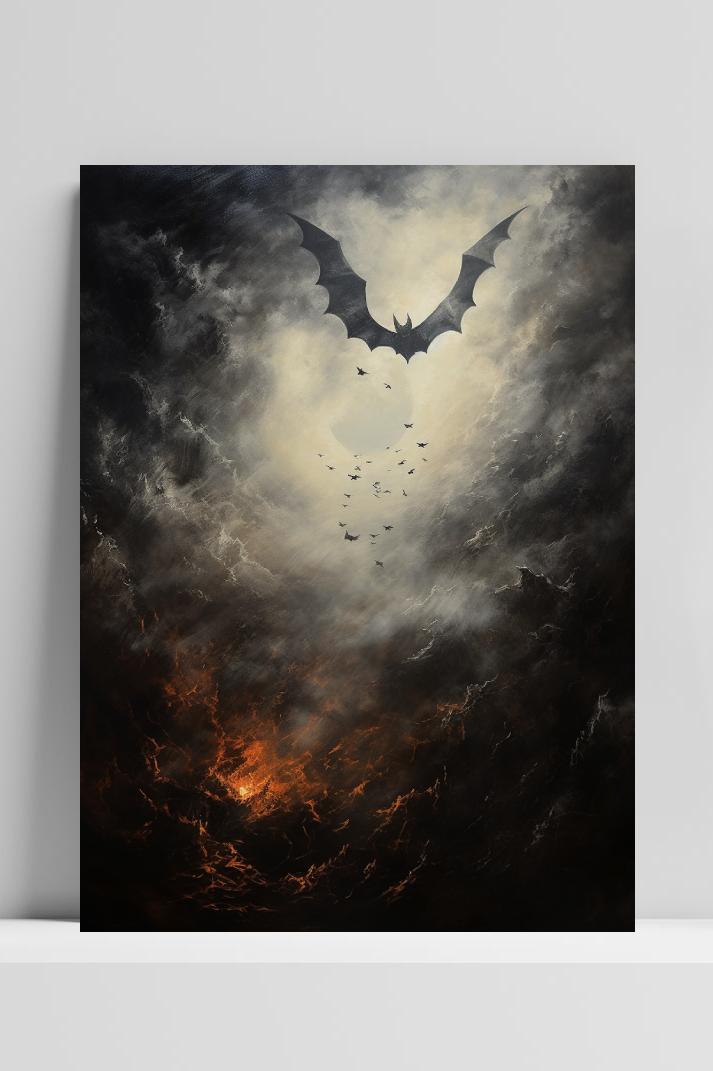 Halloween Vleermuis op 3mm aluminium dibond