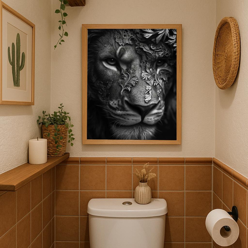 B&W Lion poster sfeerbeeld 2