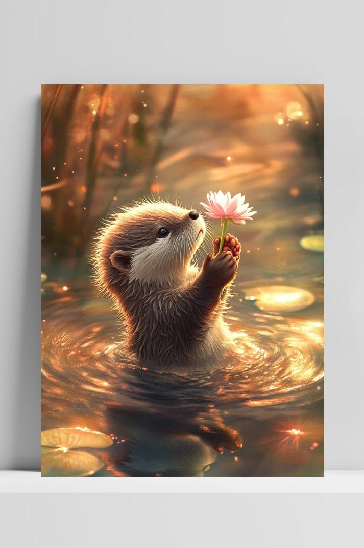 Otter op 3mm aluminium dibond
